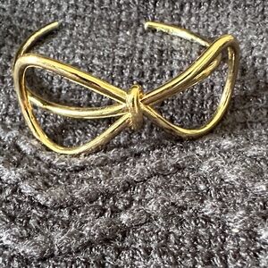 Banana Republic Gold Bow Knot Open Cuff Bracelet